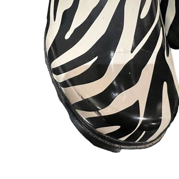 Dirty Laundry Black and White Zebra Print Rain Boots - Picture 8 of 11